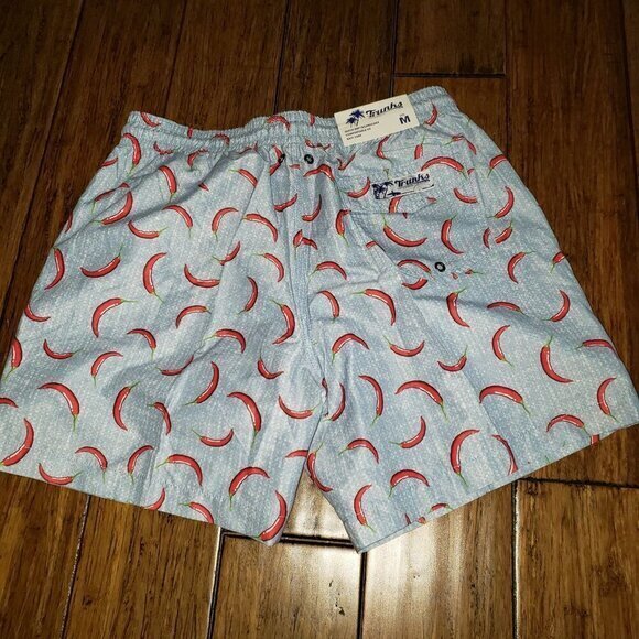 TRUNKS‎ Surf & Sun Co Blue Red Chili Pepper Novelty Mens Swim Sz M Quick Dry New - Picture 13 of 13
